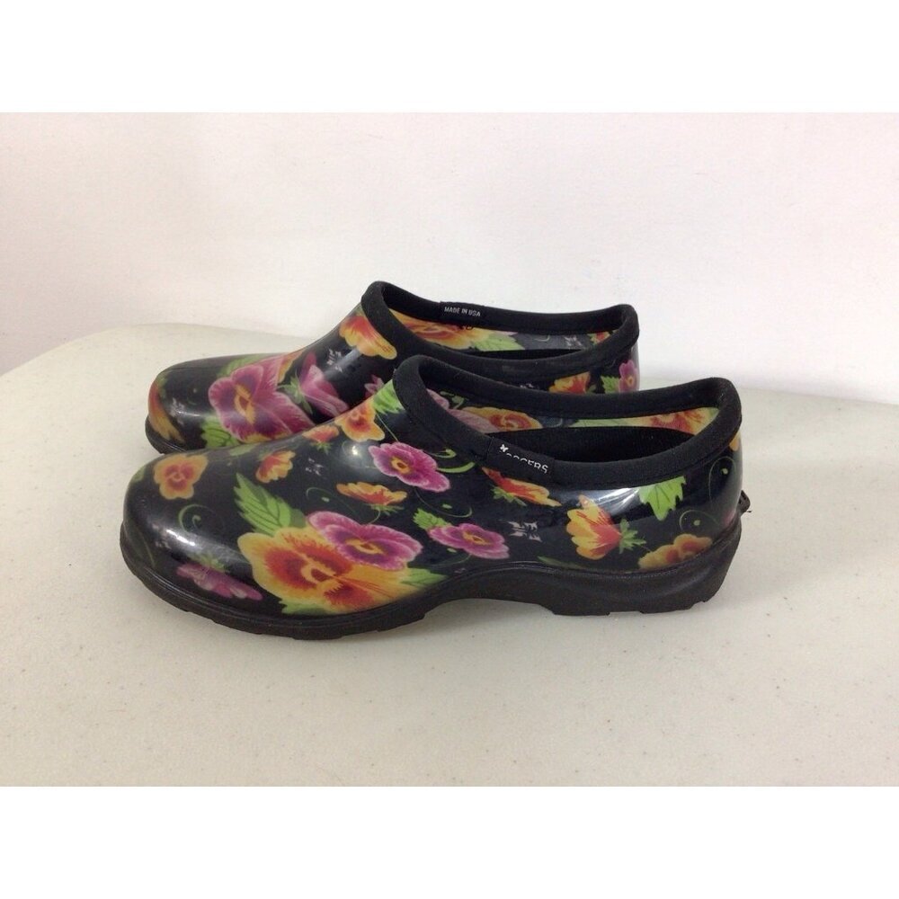 Sloggers Floral Waterproof Shoes Garden Clogs Womens 8